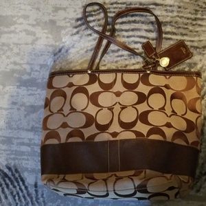 Coach brown tote bag
